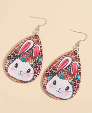 Load image into Gallery viewer, Easter bunny drop earrings