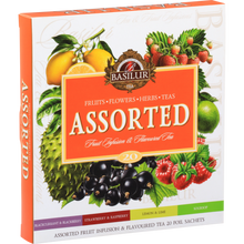 Load image into Gallery viewer, 71838 Basilur ASSORTED FRUIT FIESTA Caffeine Free 20 assorted Tea Bags gift box