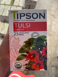 TIPSON Organic TULSI Herbal Tea assorted Caffeine Free 25 Tea Bags