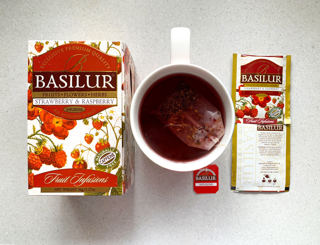 Basilur Fruit Infusion Strawberry & Raspberry Caffeine Free 20 tea bags