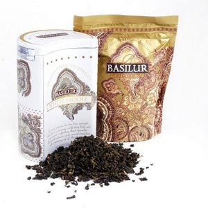 Basilur Premium oolong green tea 100g in metal caddy